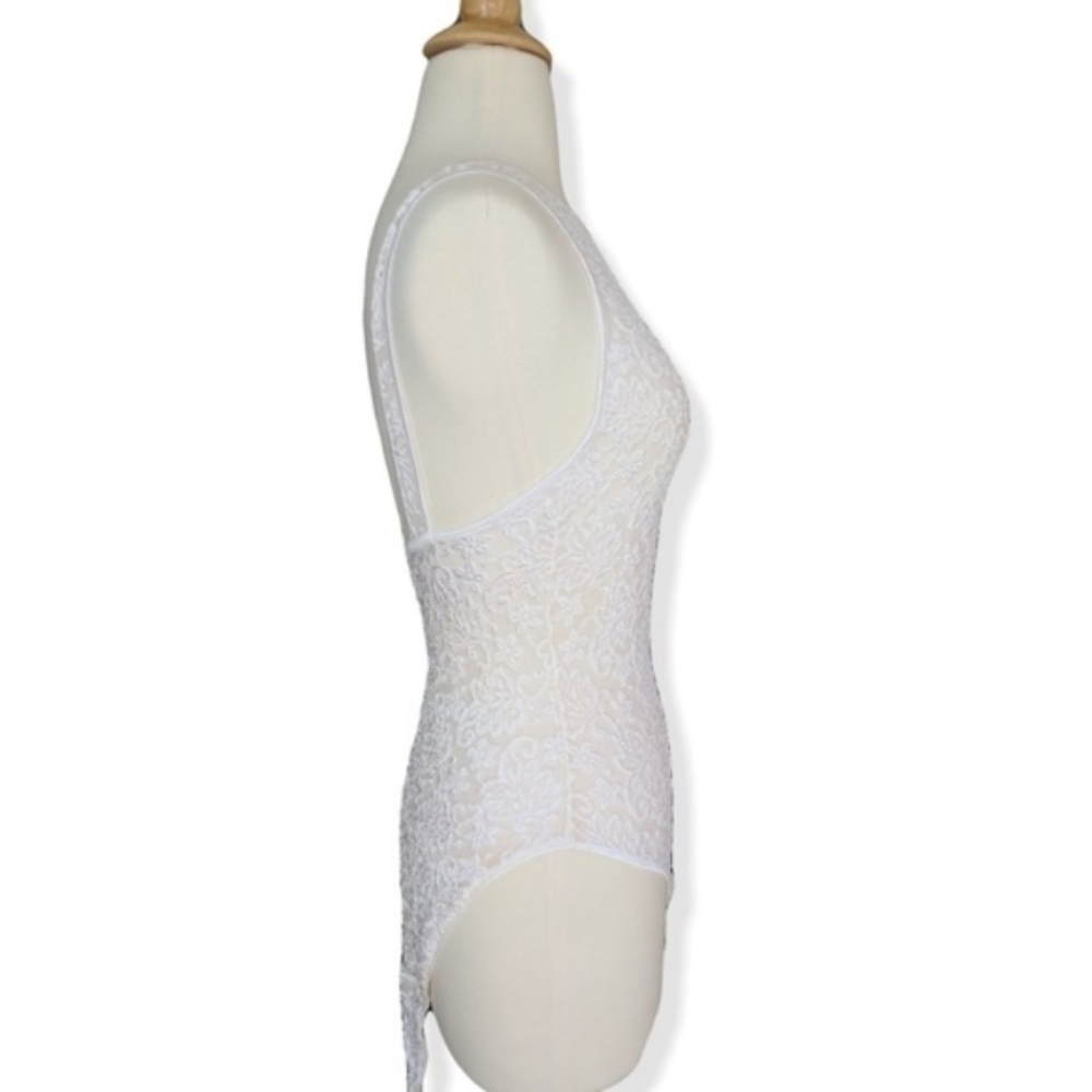 Cream lace tank sleeveless bodysuit | Wolford - Picture 2 of 5